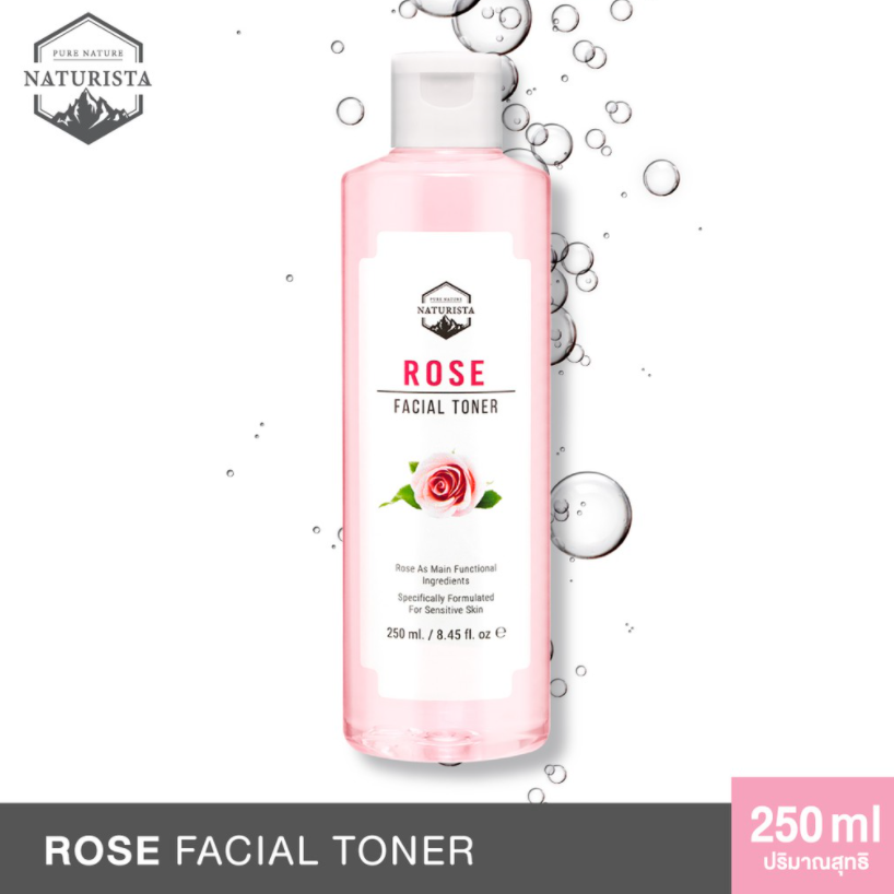 Naturista Rose Facial Toner 250ml โทนเนอร์จากสารสกัดกุหลาบ ช่วยลดอาการระคายเคือง ปรับเซลล์ผิวให้เเข็งเเรง เพิ่มความชุ่มชื่นให้แก่ผิว กระชับรูขุมขน