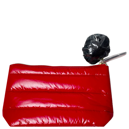 ESTEE LAUDER Red Pad Pouch กระเป๋าบุนวมสีแดงหนานุ่ม ดูทันสมัย สีสันสดใส